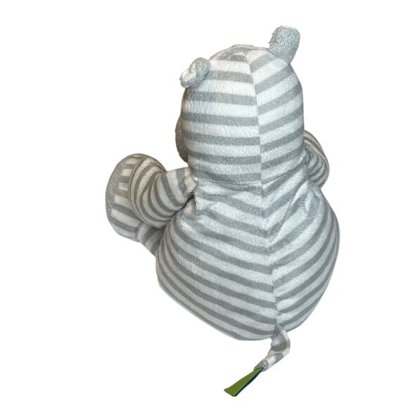 Giggle Baby Hippo Plush Gray White Striped Soft Cuddly Weighted Pellets 15" - Picture 5 of 12